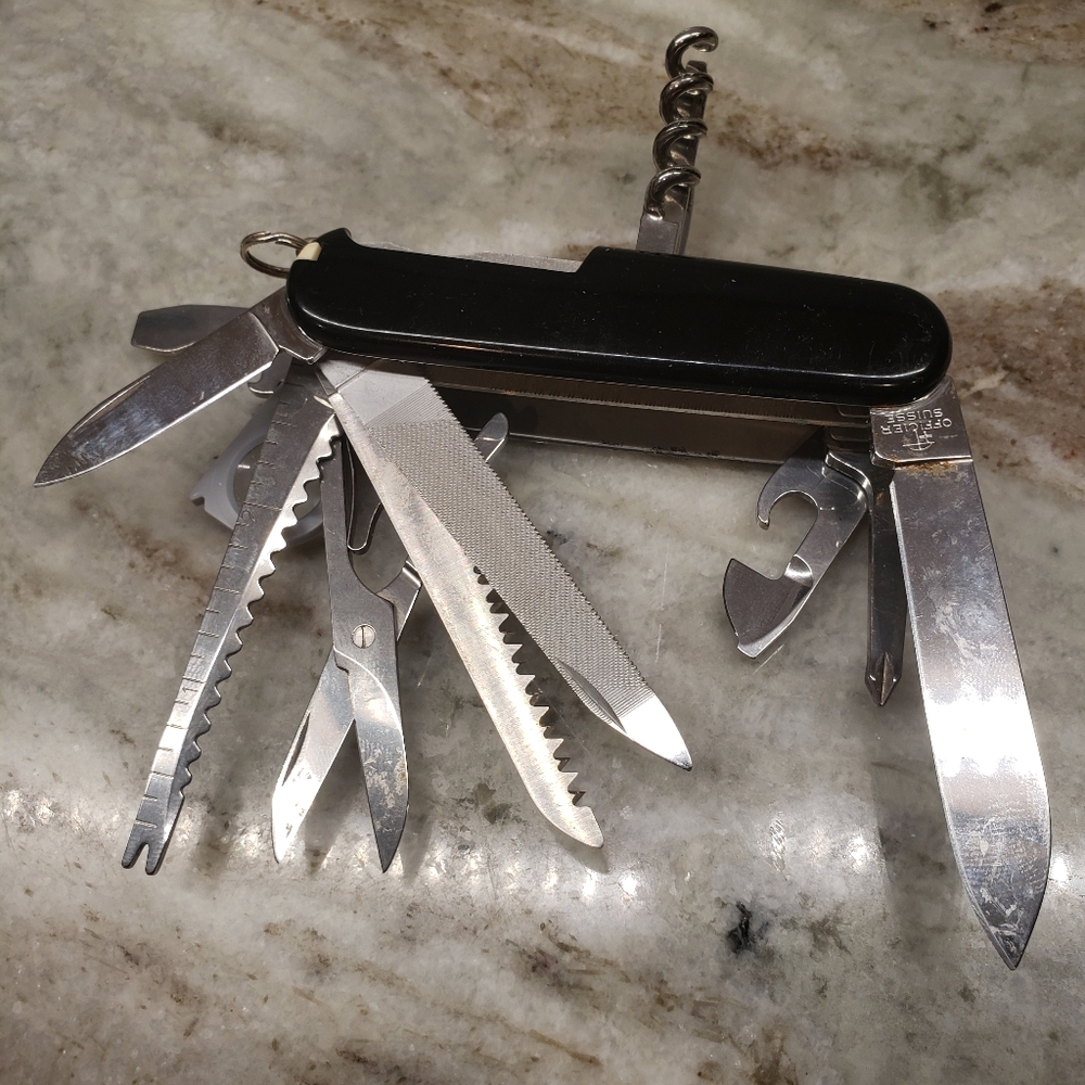 Vintage Victorinox Champion C with Grooved Corkscrew Retired 91mm Swiss Army